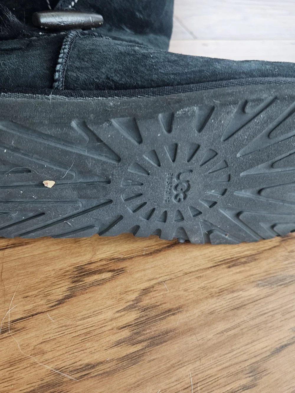 UGG Black Suede Shearling-Lined Winter Boots